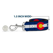 Dog Leash - Colorado BOULDER Flag Blue/White/Red/Yellow