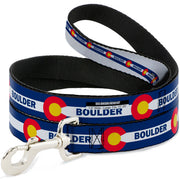 Dog Leash - Colorado BOULDER Flag Blue/White/Red/Yellow