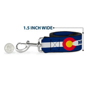 Dog Leash - Colorado MANITOU SPRINGS Flag Blue/White/Red/Yellow