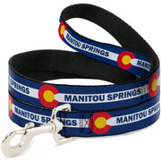 Dog Leash - Colorado MANITOU SPRINGS Flag Blue/White/Red/Yellow