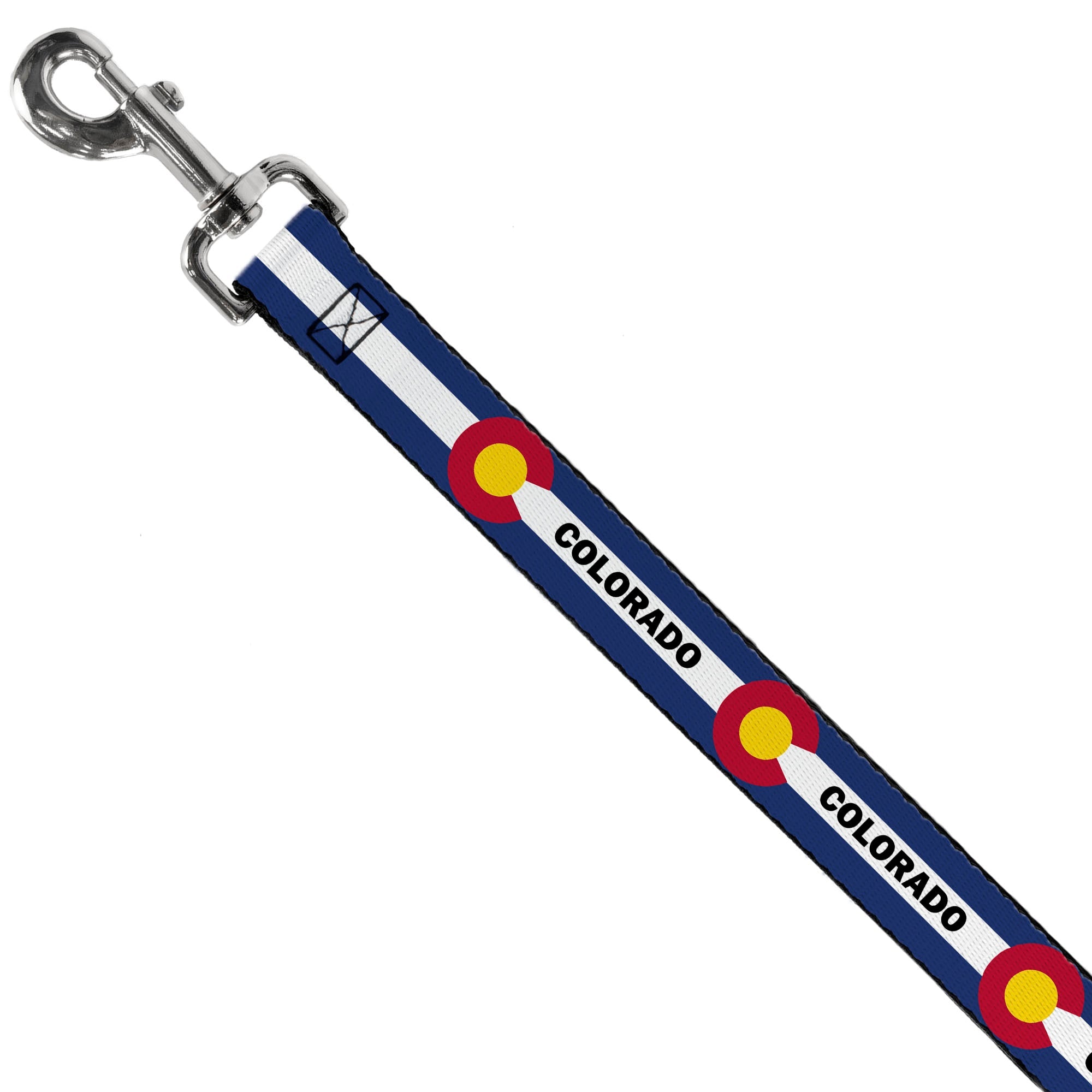 Dog Leash - COLORADO Text Flag Blue/White/Red/Yellow