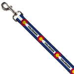 Dog Leash - COLORADO Text Flag Blue/White/Red/Yellow