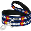 Load image into Gallery viewer, Dog Leash - COLORADO Text Flag Blue/White/Red/Yellow
