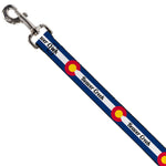Dog Leash - Colorado BEAVER CREEK Flag Blue/White/Red/Yellow