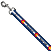 Dog Leash - Colorado BEAVER CREEK Flag Blue/White/Red/Yellow