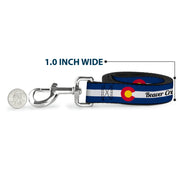Dog Leash - Colorado BEAVER CREEK Flag Blue/White/Red/Yellow
