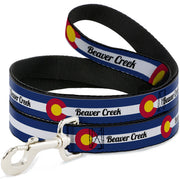 Dog Leash - Colorado BEAVER CREEK Flag Blue/White/Red/Yellow