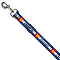 Load image into Gallery viewer, Dog Leash - Colorado STEAMBOAT Flag Blue/White/Red/Yellow
