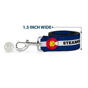 Dog Leash - Colorado STEAMBOAT Flag Blue/White/Red/Yellow