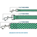 Load image into Gallery viewer, Dog Leash - Chevron  Stripe White/Neon Green/Navy
