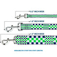 Load image into Gallery viewer, Dog Leash - Checker Blocks White/Navy/Neon Green
