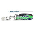 Load image into Gallery viewer, Dog Leash - Checker Blocks White/Navy/Neon Green

