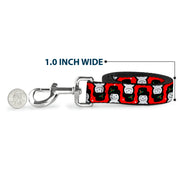 Dog Leash - Christmas Snowman Flip Red/White