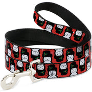 Dog Leash - Christmas Snowman Flip Red/White