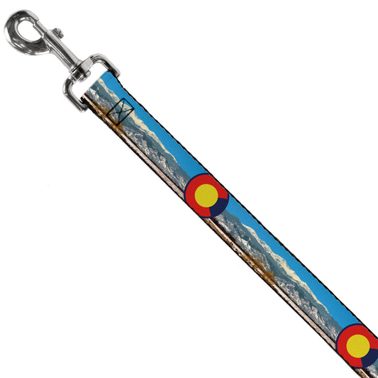 Dog Leash - Colorado Mount Evans Vivid Landscape/Colorado Flag Icon