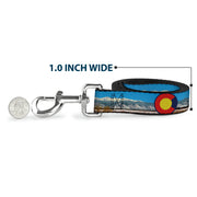 Dog Leash - Colorado Mount Evans Vivid Landscape/Colorado Flag Icon