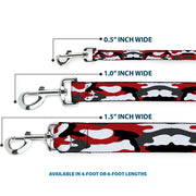 Dog Leash - Camo Red/Black/Gray/White