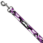 Dog Leash - Camo Purple/Black/Gray/White