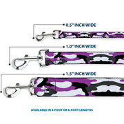 Dog Leash - Camo Purple/Black/Gray/White