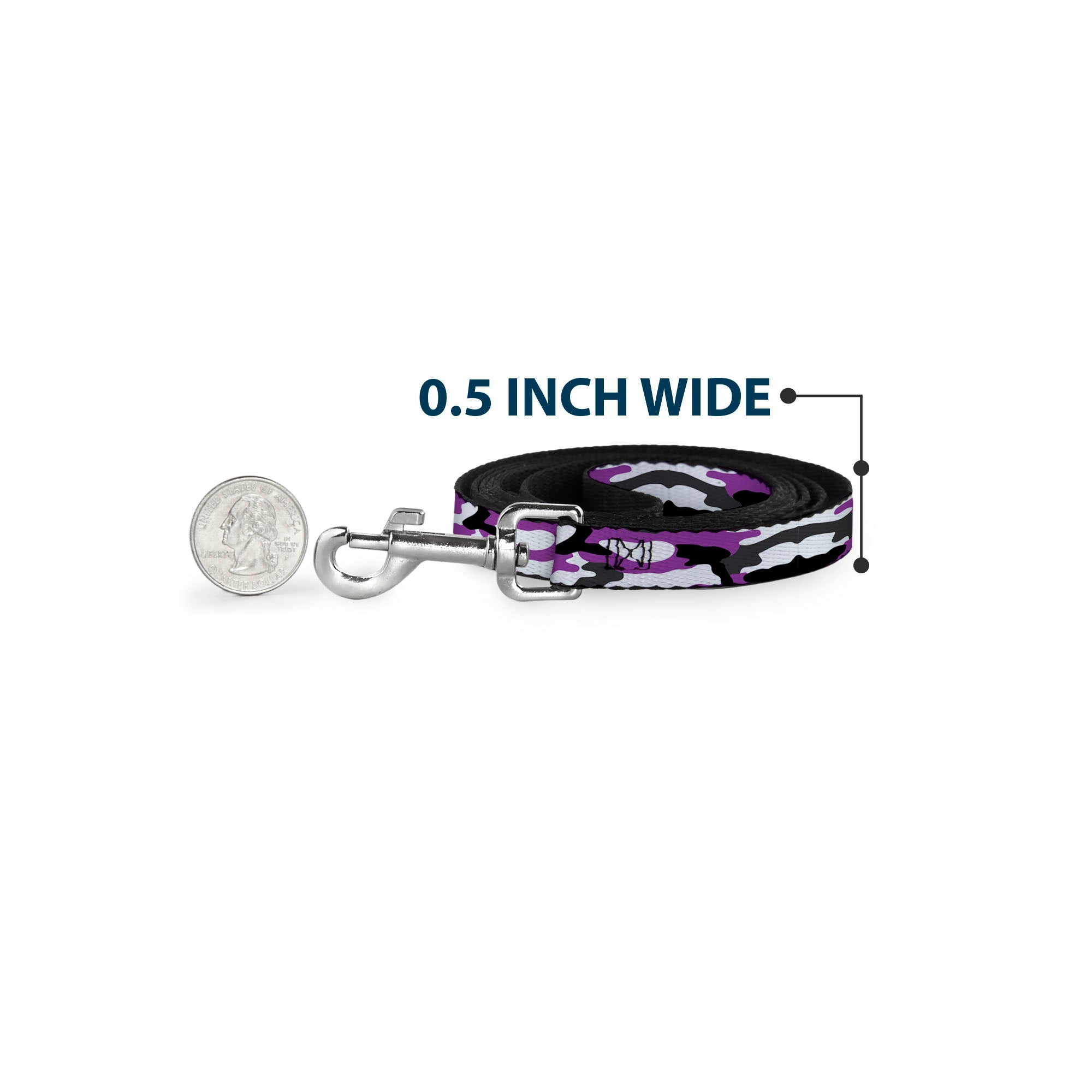 Dog Leash - Camo Purple/Black/Gray/White