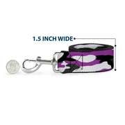 Dog Leash - Camo Purple/Black/Gray/White
