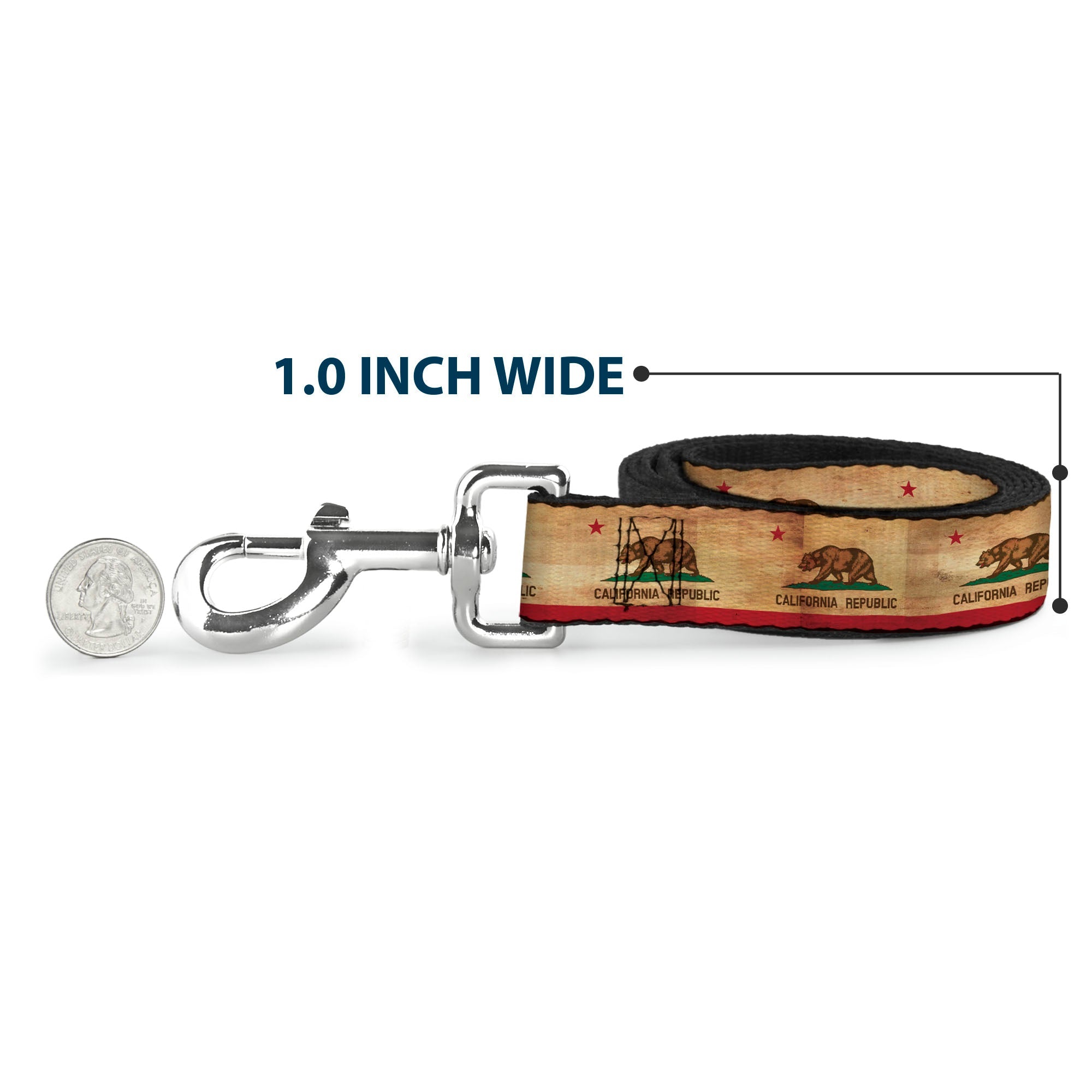 Dog Leash - California Flag Continuous Vintage