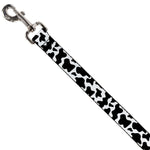 Dog Leash - Cow Pattern Print White/Black