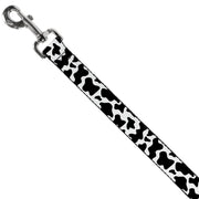 Dog Leash - Cow Pattern Print White/Black