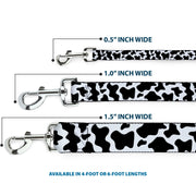 Dog Leash - Cow Pattern Print White/Black