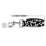 Dog Leash - Cow Pattern Print White/Black