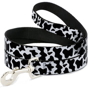 Dog Leash - Cow Pattern Print White/Black