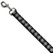 Dog Leash - Starry Snowflakes Black/White/Gray