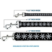 Dog Leash - Starry Snowflakes Black/White/Gray