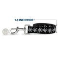 Load image into Gallery viewer, Dog Leash - Starry Snowflakes Black/White/Gray

