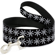 Dog Leash - Starry Snowflakes Black/White/Gray