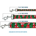 Load image into Gallery viewer, Dog Leash - Snowy Holly Stripe Reds/White/Greens
