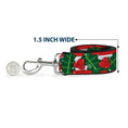 Load image into Gallery viewer, Dog Leash - Snowy Holly Stripe Reds/White/Greens
