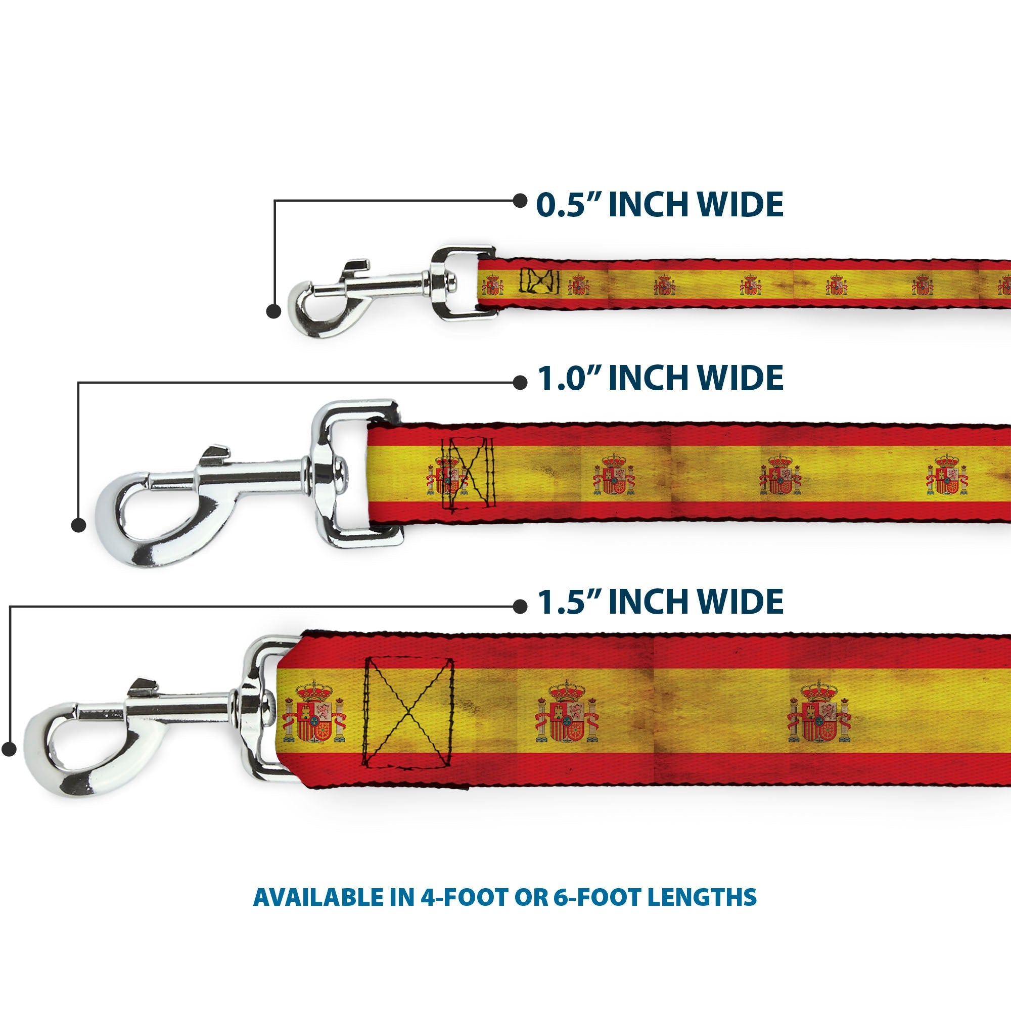 Dog Leash - Spain Flag Continuous Vintage