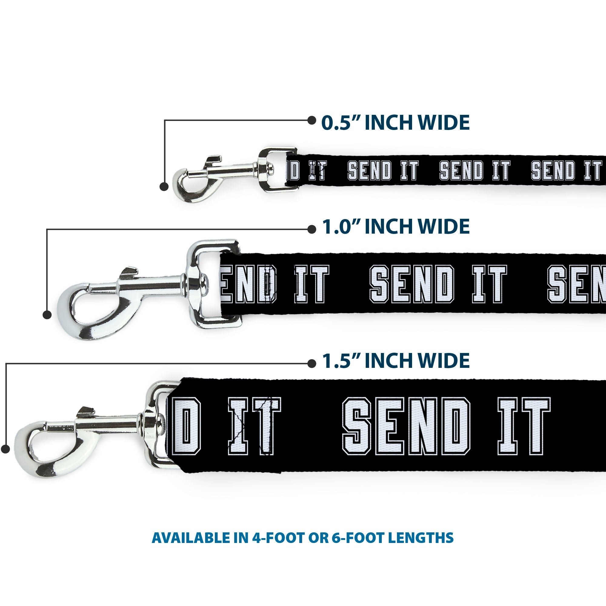 Dog Leash - SEND IT Black/White