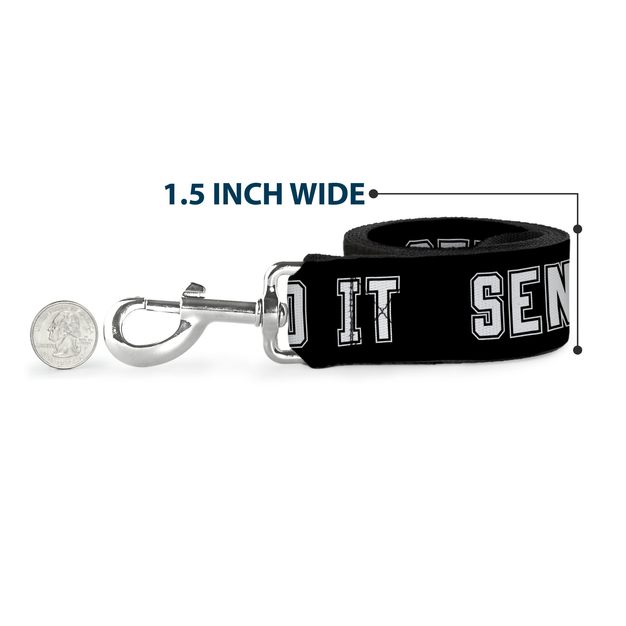 Dog Leash - SEND IT Black/White