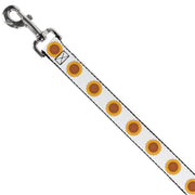 Dog Leash - Sunflower Face Repeat White