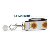 Dog Leash - Sunflower Face Repeat White