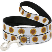 Dog Leash - Sunflower Face Repeat White
