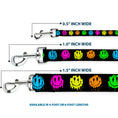 Load image into Gallery viewer, Dog Leash - Smiley Face Melted Repeat Black/Multi Neon
