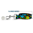 Load image into Gallery viewer, Dog Leash - Smiley Faces Melted Stacked Black/Multi Neon
