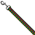 Load image into Gallery viewer, Dog Leash - Smiley Faces Melted Mini Repeat Black/Multi Neon
