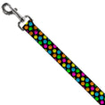 Load image into Gallery viewer, Dog Leash - Smiley Faces Melted Mini Repeat Angle Black/Multi Neon
