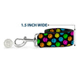 Load image into Gallery viewer, Dog Leash - Smiley Faces Melted Mini Repeat Angle Black/Multi Neon
