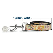 Dog Leash - Summer Harmony Collage Beige/Multi Color