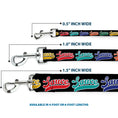 Load image into Gallery viewer, Dog Leash - SAUCE Baseball Script Black/Multi Color
